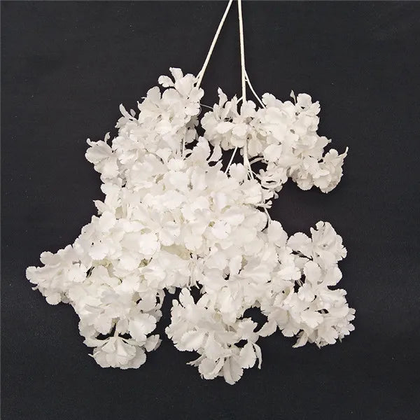 90cm Silk Hydrangea White Branch Drifting Snow Gypsophila Artificial Flowers Cherry Blossoms Wedding Arch Decorate Fake Flower