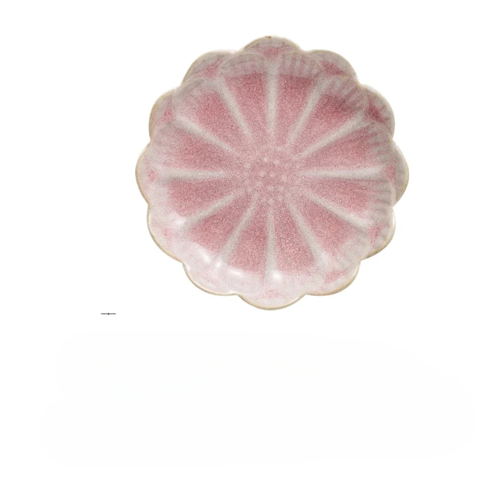 Creative and Minimalist Style Jewelry Tray Home Snack Dish Flavor Dish Ceramic Lotus Decoration Plate and Decorative Display
