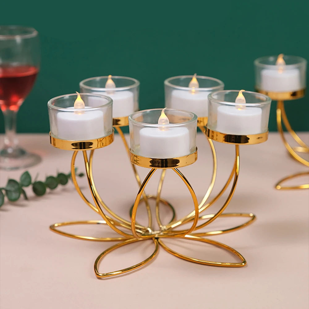 Metal Candlestick Holder Iron Candle Holders for Romantic Candlelight Dinner Props Table Decoration Retro Bedroom Ornaments
