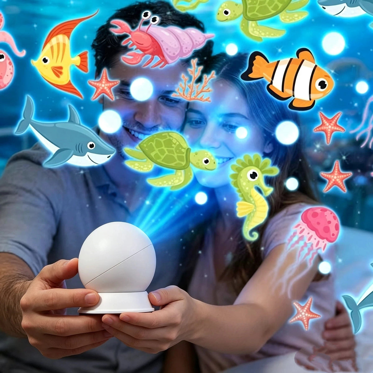 LED Starry Ocean Projector Light, Ocean Rotating Dynamic Projection Night Light, USB Plug-in Ambient Lamp, Decorative Lighting
