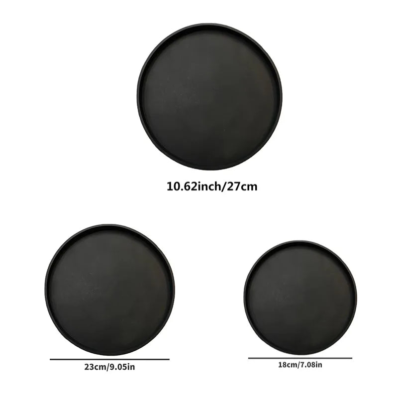 A Round Bathroom Tray, Decorative Vanity Tray, Silicone Soap Holder, Kitchen Countertop Organizer, Coffee Table Decoration, Suitable for Candles, Perfumes, Plants - Decorative Tray