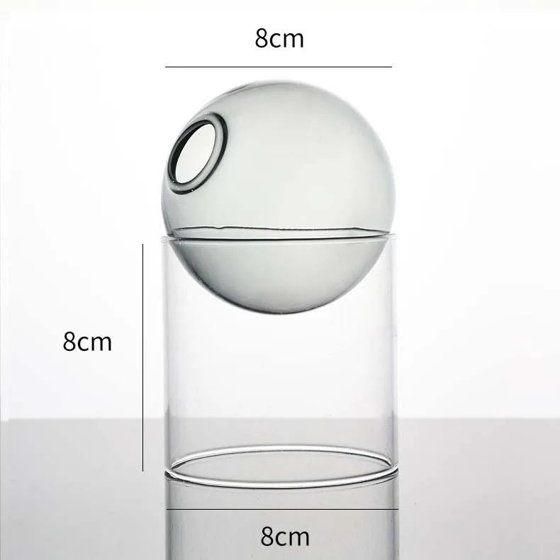 Mini Round Flower Vase Hydroponic Container Micro Landscape Glass Ecological Bottle Borosilicate Glass Bottle With Home Decorate
