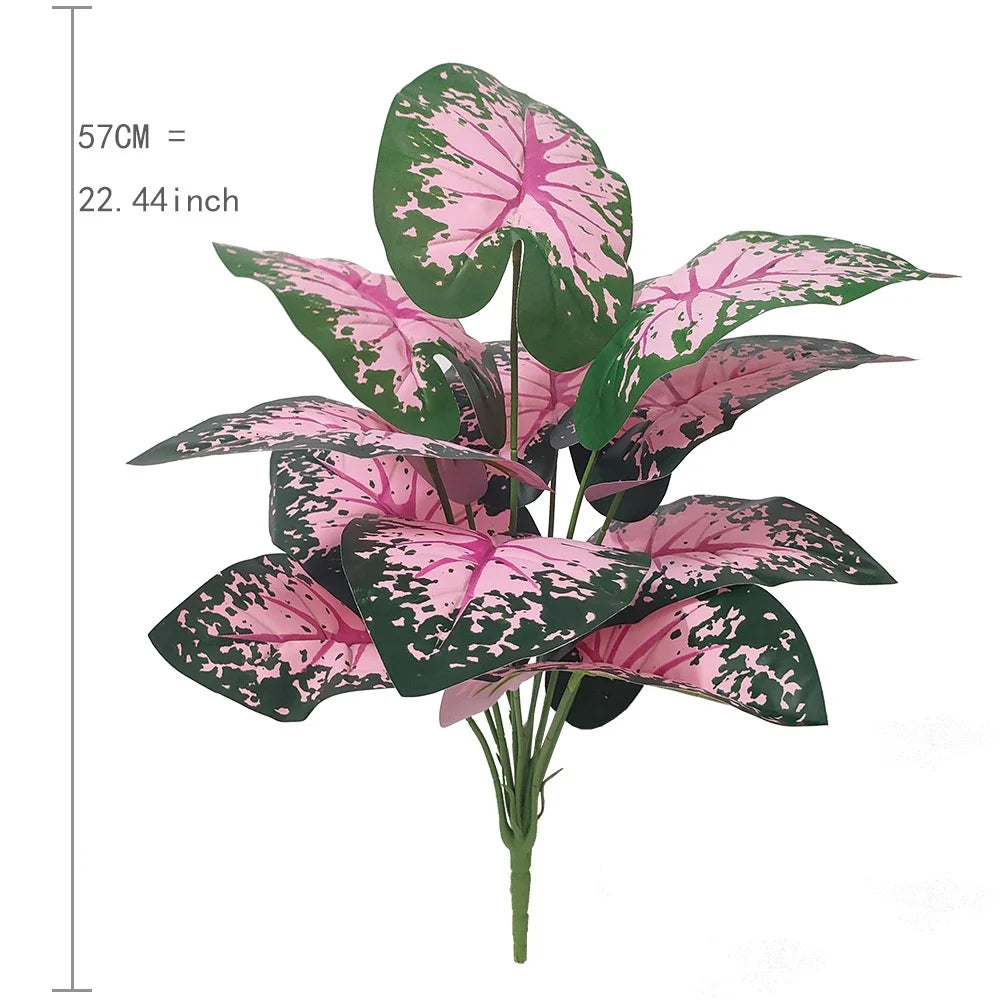 Pink Leaf Potted Plants Fake Artificial Plants Decoration Artificial Flower Simulation Ornament For Home Decor Party Wedding Dec