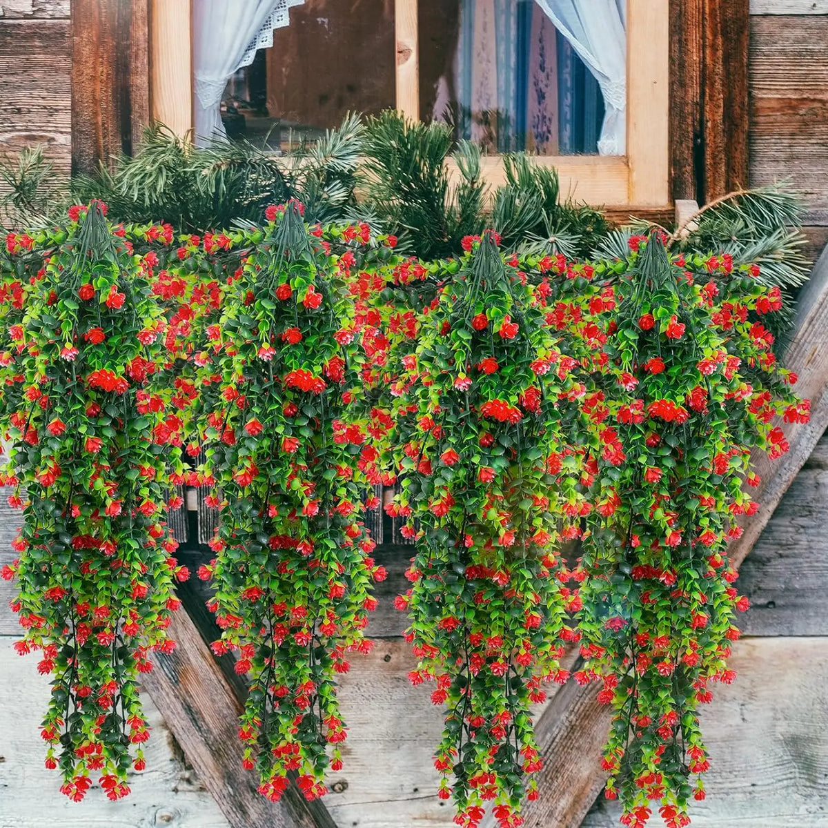 Artificial Plant Eucalyptus Camellia Plastic Wedding Festival Arch Wall Home Room Outdoor Garden Hanging UV Protection DIY Gifts