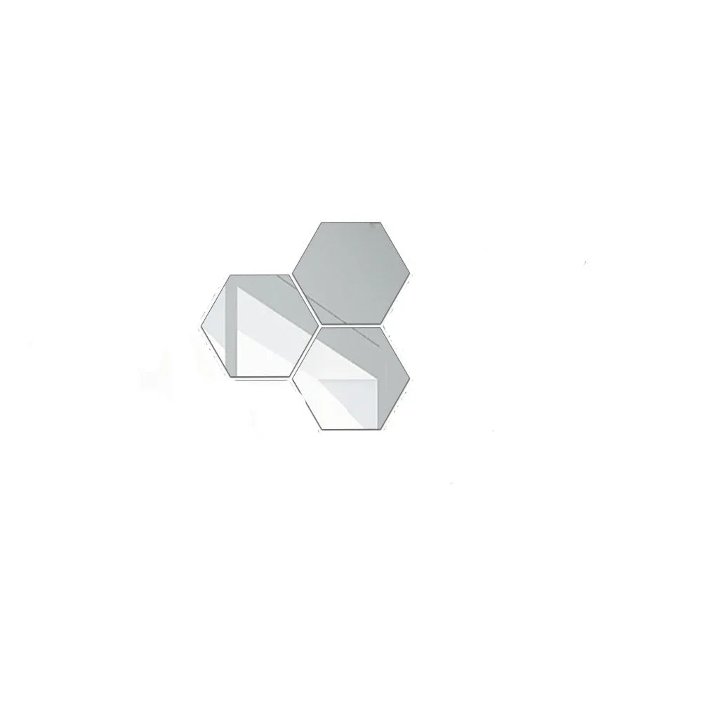 Acrylic Hexagon Mirror Wall Stickers Self Adhesive Removable Livingroom Bathroom Bedroom Wall Decoration Mirror Home Decoration