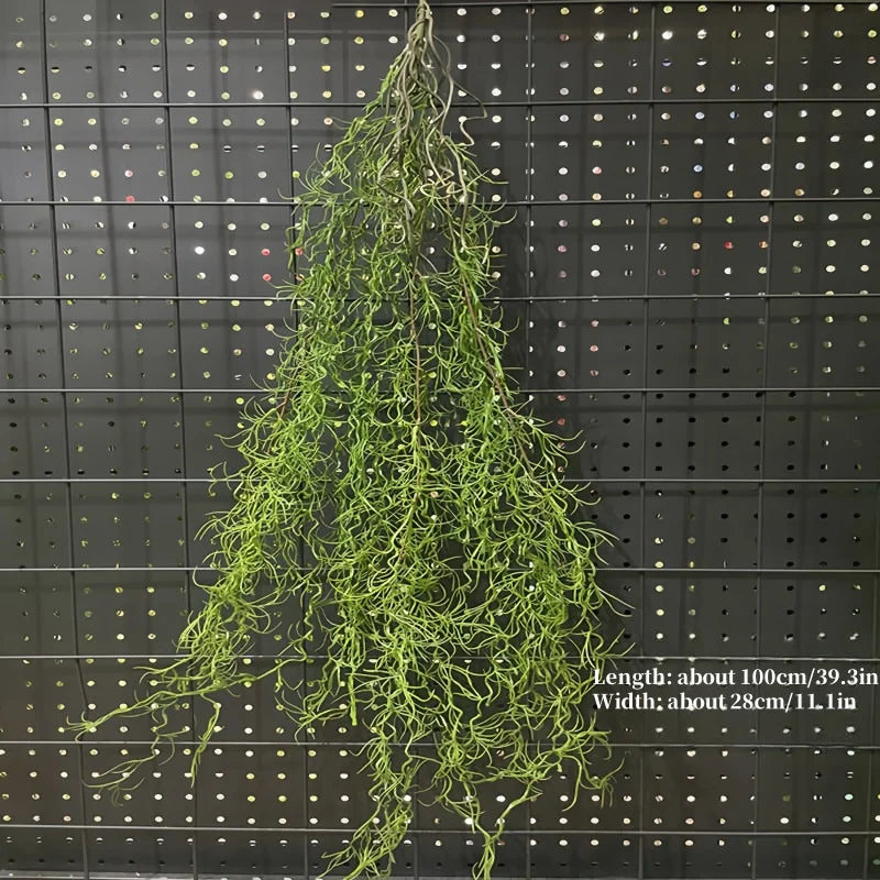 1PC Artificial Hanging Green Plants Fake Rattan Wall Hanging Plastic Vine for Home Garden Restaurant Decoration Soft Landscaping