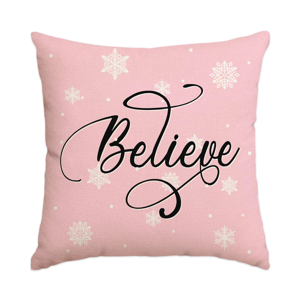 1/4pcs Christmas Pillow Cover, Pink Printed Cushion Cover, Farmhouse Decorative Sofa, Christmas Decoration (without Pillow Core)