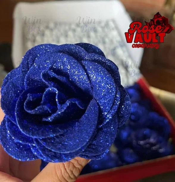 10/30/50pcs 7/6cm Glitter artificial flower rose Mother's/Valentine's Day girl friend wife DIY bouquet gift for wedding Birthday