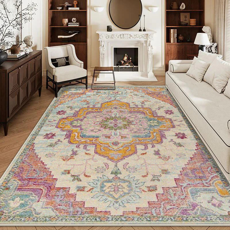 Retro Carpet for Living Room Persian Boho Decor for Room Balcony Rug Large Luxury Bed Room Decoration Home Mats Bedside