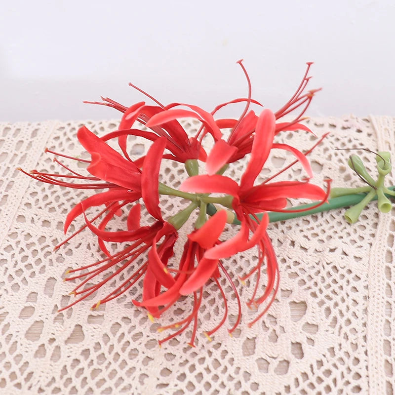 Luxury Long Branch Higan Flower Silk Weathered Orchid Flower Artificial Wedding Christmas Home Garden Decoration Arrangement