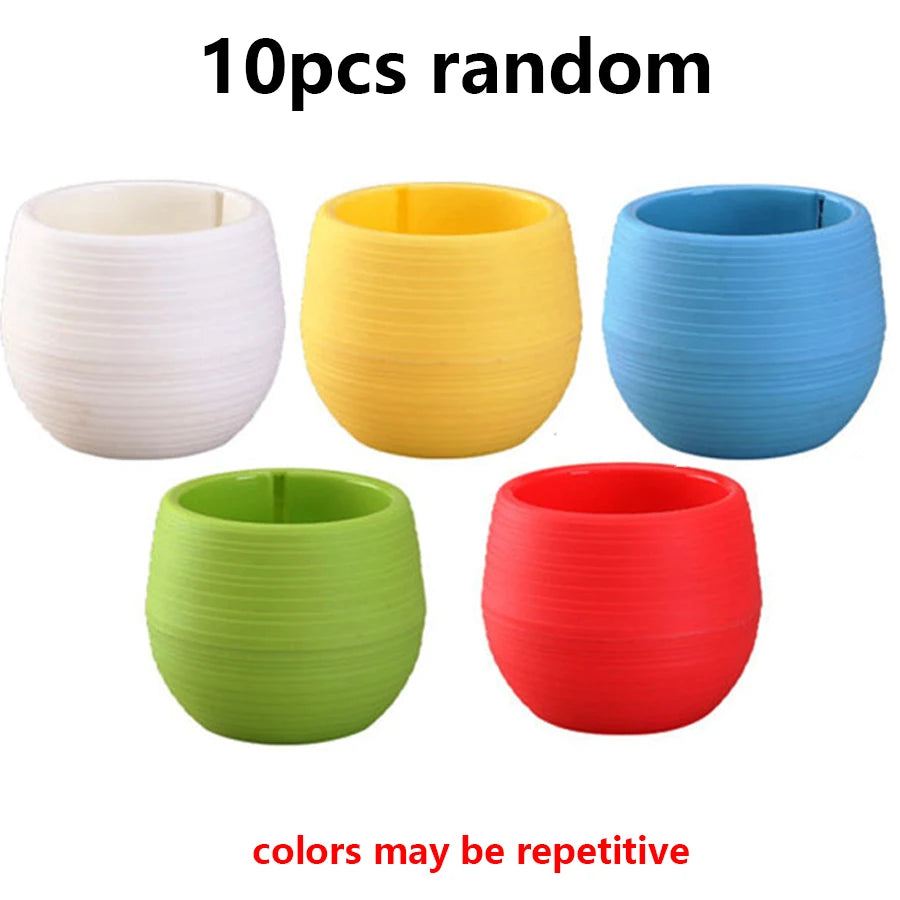 5/10/20pcs Mini Flower Pots for Succulents Small Plants DIY Interchangeable Planters with Drainage Hole Water Reservoir JXB