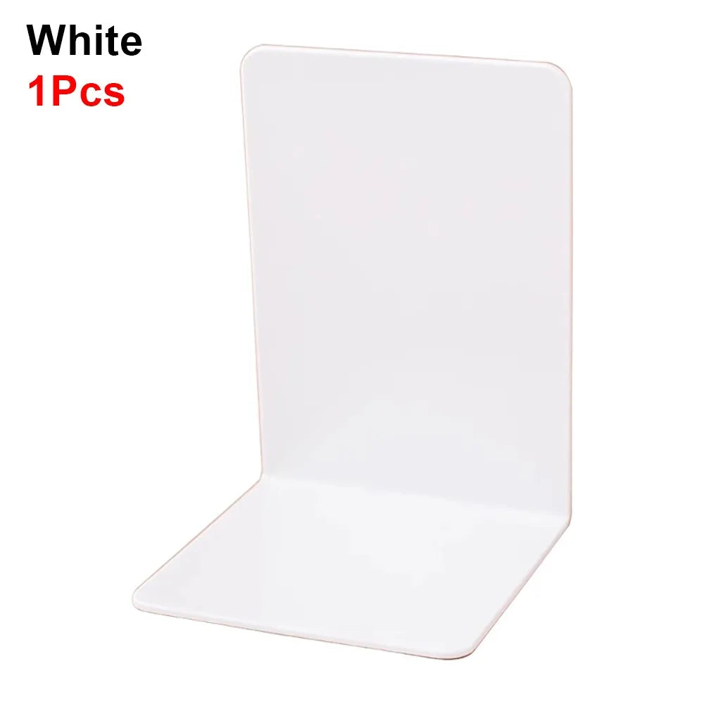 1/2Pcs L-Shaped Simple Bookend Thickened Decorative Desk Bookshelf with Anti-slip Design Plastic Book Stoppers Holders