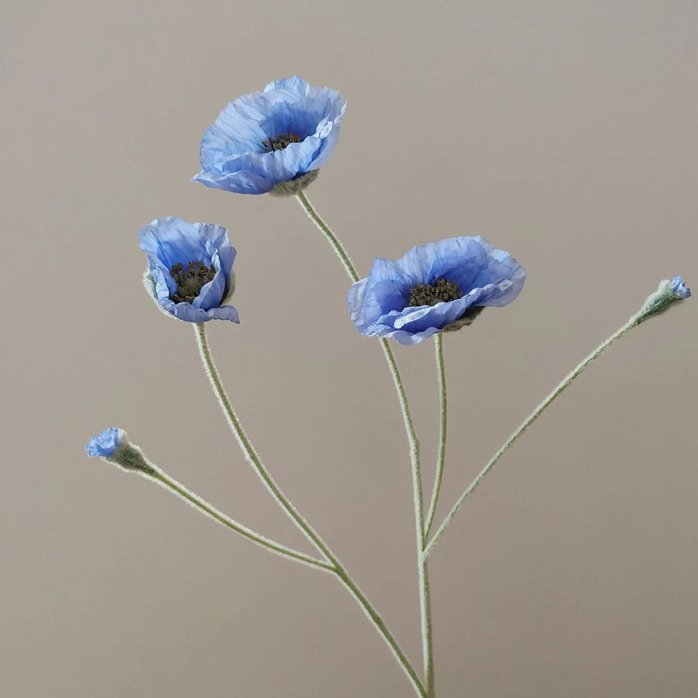 Poppy Artificial Flowers 65cm Long Stem Fake Flowers For Home Decor Garden Wedding Party Decoration DIY Flower Arrangement New