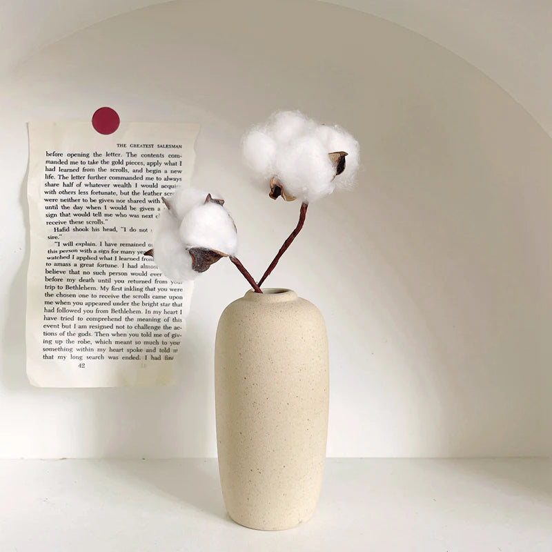 INS Ceramic Vase White Flower Pot Nordic Decorative Vase Dry Flower Vases for Home Living Room Desktop Decor ваза для цветов