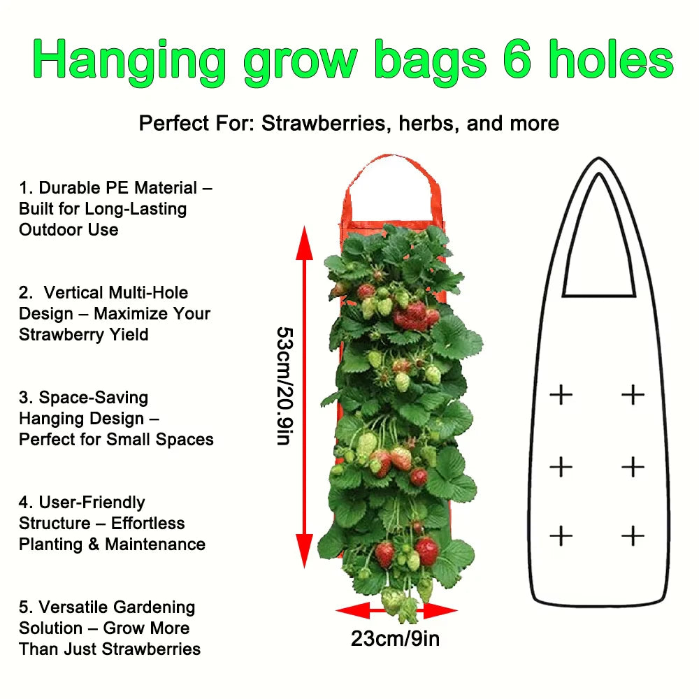 Hanging Grow Bags for Strawberries Tomatoes Hanging Planting Grow Bag Vertical Garden Strawberry Planter Pot Aeroponic Tower