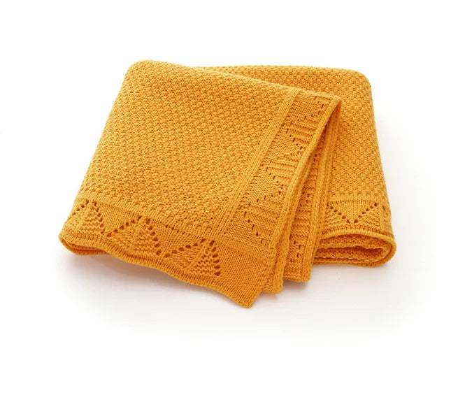 Personalized Knitted Blanket Embroidered Name Baby Boy Girl Soft Blanket Baby Shower Breathable Stroller Blanket Birthday Gift