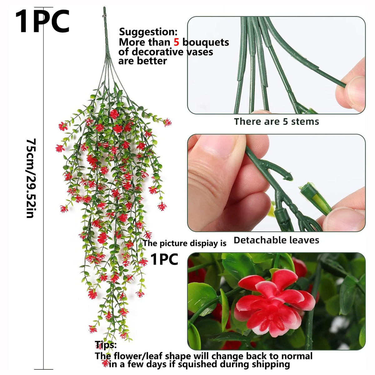 Artificial Plant Eucalyptus Camellia Plastic Wedding Festival Arch Wall Home Room Outdoor Garden Hanging UV Protection DIY Gifts