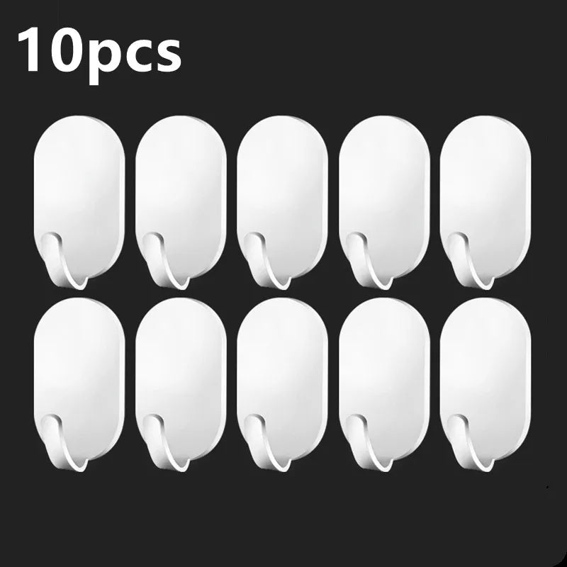 5/10Pcs Self-Adhesive Wall Hooks Door Keys Clothes Hanger Robe Hook Coat Rack Towel Holder Bathroom Accessory Multifunction Hook