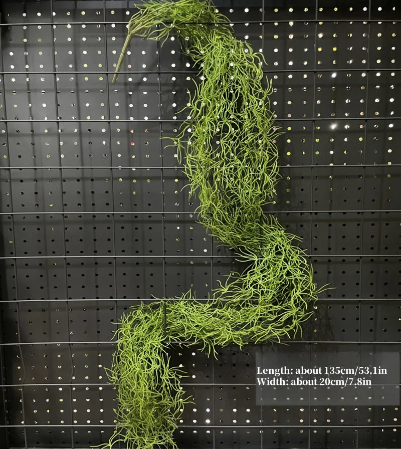 1PC Artificial Hanging Green Plants Fake Rattan Wall Hanging Plastic Vine for Home Garden Restaurant Decoration Soft Landscaping