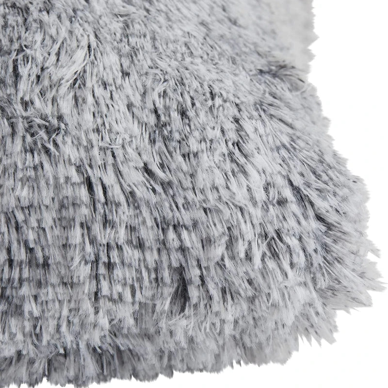 Soft Fur Cushion Cover 43x43cm Cozy Plush Decorative Pillow Cover for Living Room Sofa Decor Pillowcase White Grey Cushion Case