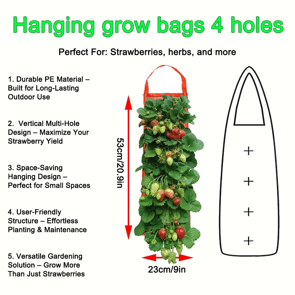 Hanging Grow Bags for Strawberries Tomatoes Hanging Planting Grow Bag Vertical Garden Strawberry Planter Pot Aeroponic Tower