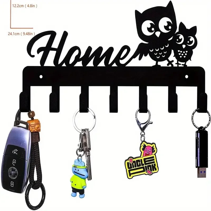 CIFBUY Iron Wall Art Metal Key Hook Home Entryway Organizer for Coats Hats Bags Decorative Hanging Decor Modern Rustic Accent
