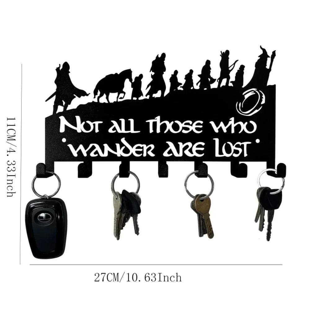 Decorative Metal Key Holder Wall Mounted Key Hooks Hanging Artwork Storage Rack Home Iron Art