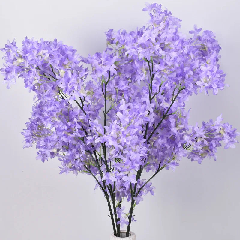 Artificial Lilac Flower 100cm Long Stem Silk Lilac Flower Cherry Blossom for Home Office Hotel Wedding Party Decor