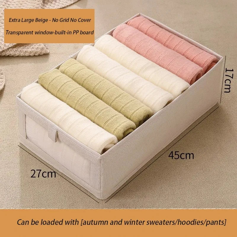 1Pcs Pants Storage Box Clothes Organizers of Cabinets and Drawers Fabric Foldable Boxes for Bedroom Wardrobe Organization Home 