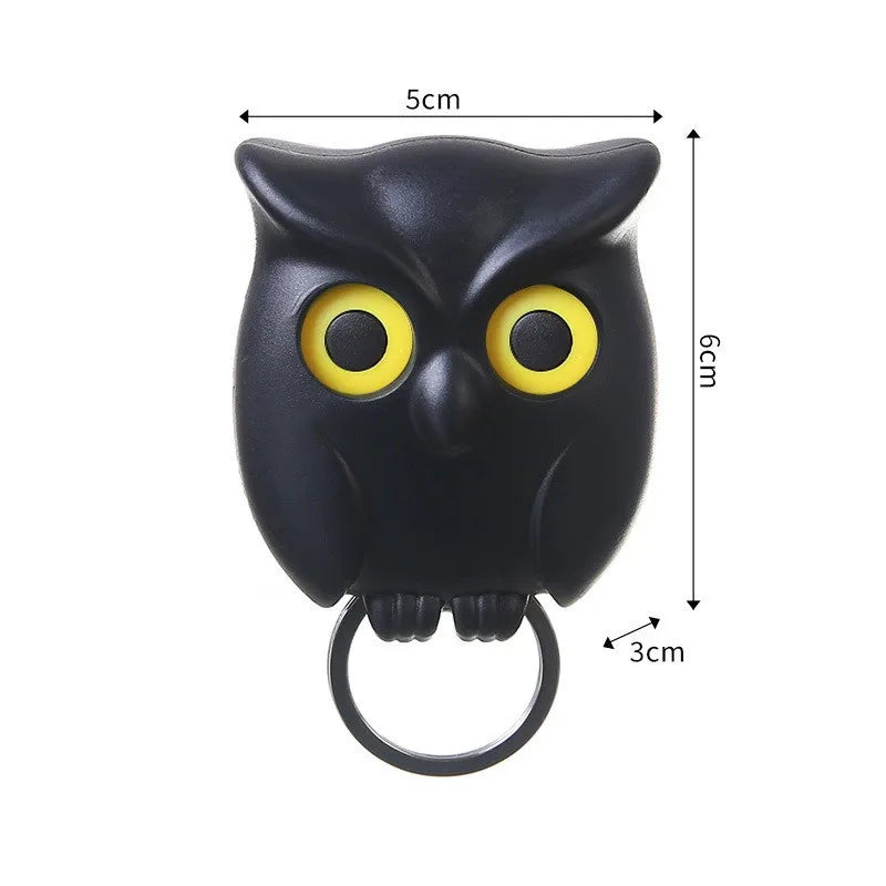 Animal Cartoon Owl Keychain Magnetic Key Hook Auto Blink Cute No Punch Storage Hook Kitchen Home Wall Decor