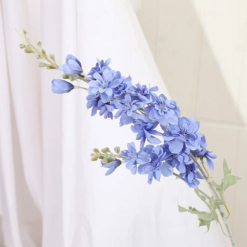 Yannew 3pcs 85cm Delphinium Artificial Flowers Long Stem Silk Hyacinth Wedding Flower Arrangements Decoration Home Room Decor