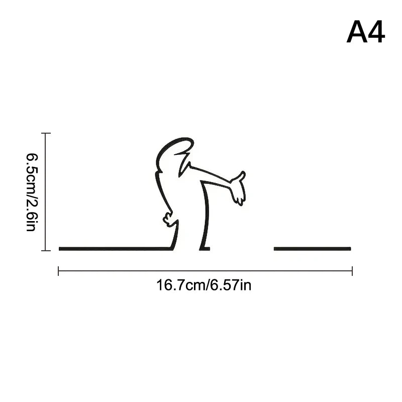 New La Linea Minimalist Line Art Car Sticker Bumper & Window Door Wall Decal With Cartoon Character Design Home Car Decoration