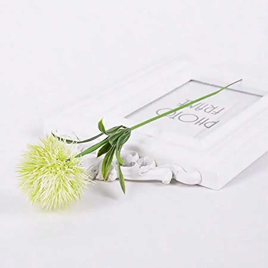 8434-Fake Dandelion Flowers White 10 Pcs,Artificial Plants Plastic Shrubs Bushes Decor Faux Stems Outdoor Indoor Home Garden Party Wedding DIY Planting Filler Decoration
