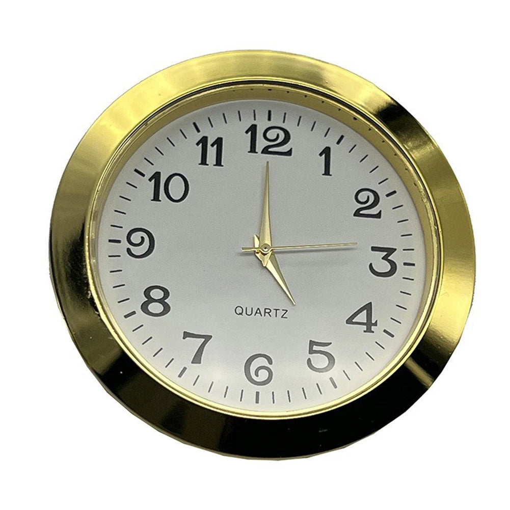 Back 45mm Quartz Movement Clock Craft Clock Insert Scratch-Resistant Lens Silver Tone Bezel Stainless Steel Back