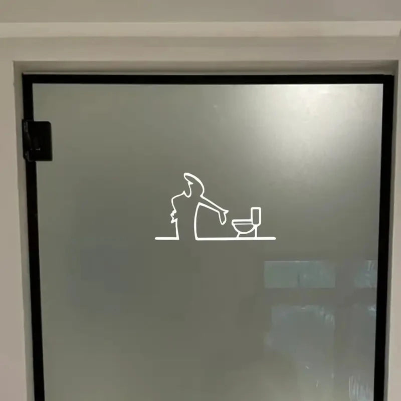 New La Linea Minimalist Line Art Car Sticker Bumper & Window Door Wall Decal With Cartoon Character Design Home Car Decoration