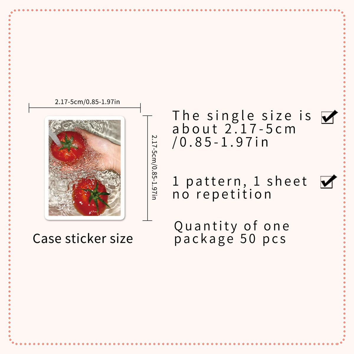 50Pcs Funny Tomato Cartoon Cute Waterproof Sticker Skateboarding Retro Home Decal Sticker