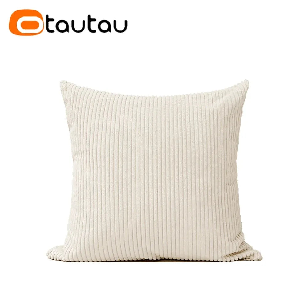 OTAUTAU Cotton Corduroy Cushion Cover Without Insert Throw Pillowcase 30x50/40x40/45x45/50x50/55x50/60x60cm KD024