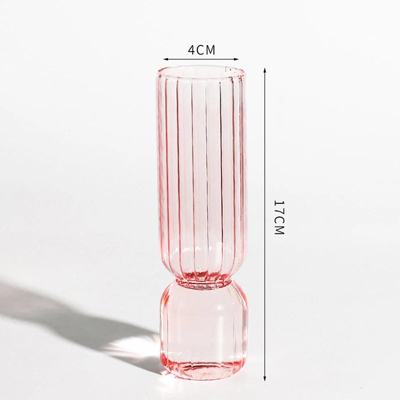 Nordic Glass Vase Small Glass Vases Flower Arrangement Home Decoration Accessories Modern Living Room Glass Ornament