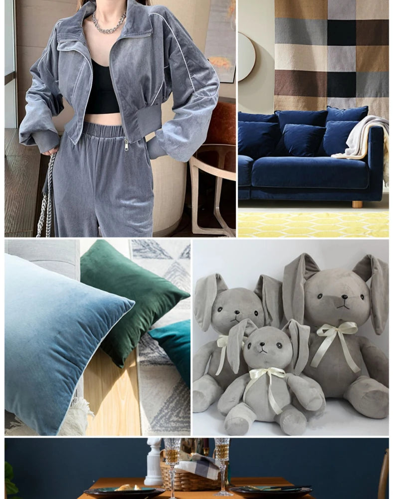155 Cm Wide Velvet Fabric Dutch Velvet Solid Color Sofa Cover Pillow Cushion Curtain DIY Spring and Autumn Apparel Sewing Fabric
