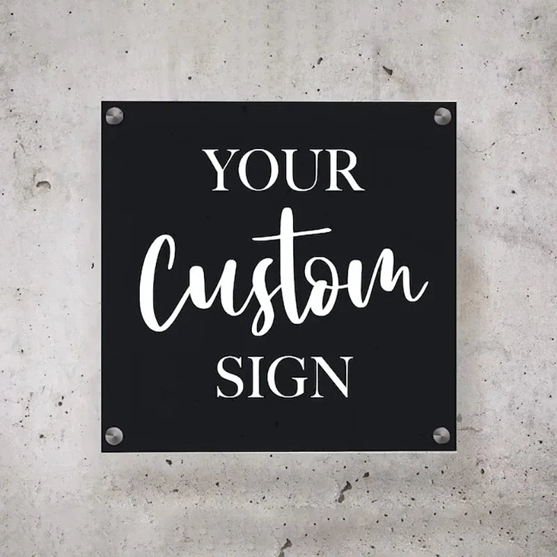 Business Customized Acrylic Perspex Plates, Number Decorative House Signs, Logo Beauty Salon Nails Studio Wall Aesthetic Decor
