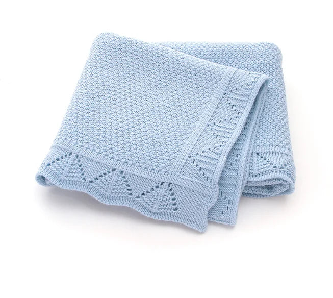 Personalized Knitted Blanket Embroidered Name Baby Boy Girl Soft Blanket Baby Shower Breathable Stroller Blanket Birthday Gift