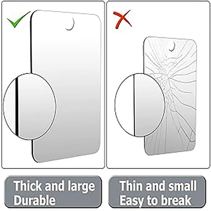 Big Size Acrylic Mirror Bathroom Tools Shower Shaving Washroom Accessories Fogless Fog Free Travel Mirror Unbreakable