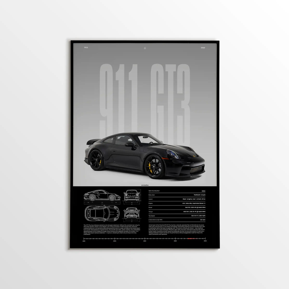 Minimalist 911 Turbo GT3-RS GT4 RS Hyper Car Sports Car Supercar Poster Canvas Painting Motosport Wall Art Pictures Home Decor