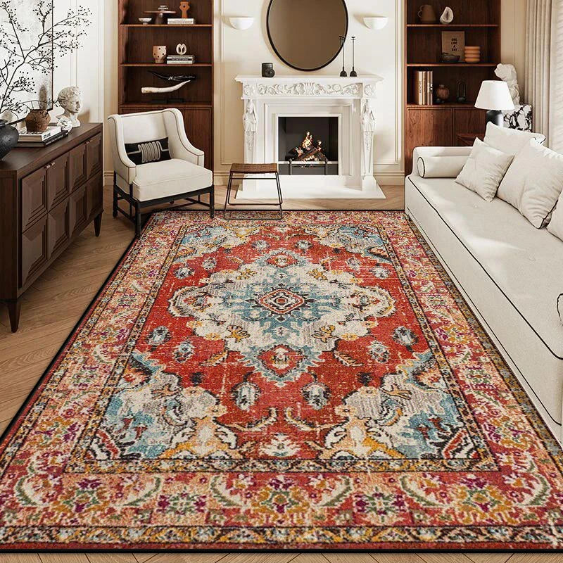 Retro Carpet for Living Room Persian Boho Decor for Room Balcony Rug Large Luxury Bed Room Decoration Home Mats Bedside