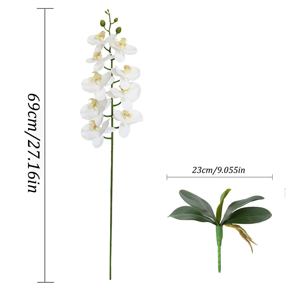 69cm Phalaenopsis Artificial Flower Branches Real Touch Faux Orchid Stems for Floral Arrangement Wedding Party Home Decoration