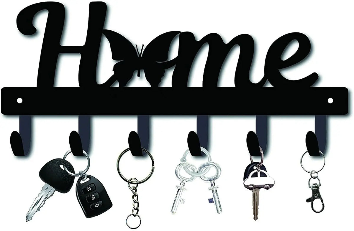 Decorative Metal Key Holder Wall Mounted Key Hooks Hanging Artwork Storage Rack Home Iron Art
