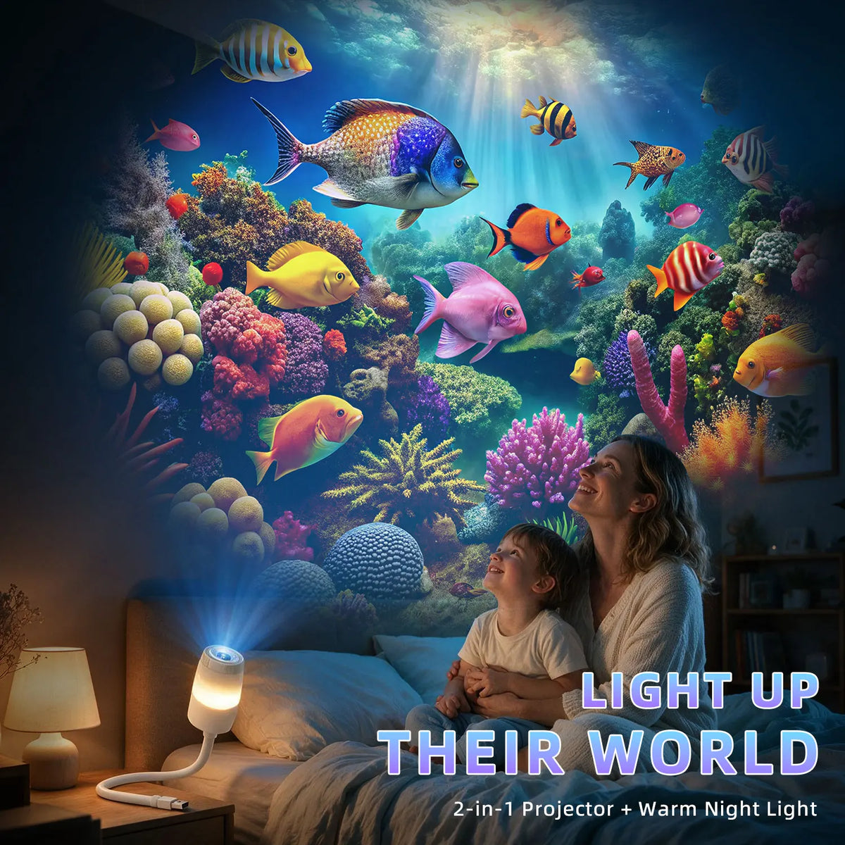 Ausyle Galaxy Star Projector USB Jellyfish Starry Sky Universe LED Night Light Lamp Home Bedroom Room Decoration Atmosphere Ligh