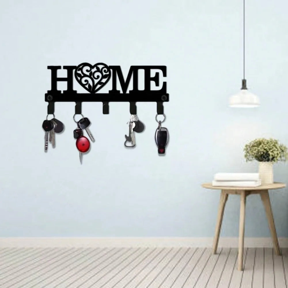 CIFBUY Iron Wall Art Metal Key Hook Home Entryway Organizer for Coats Hats Bags Decorative Hanging Decor Modern Rustic Accent