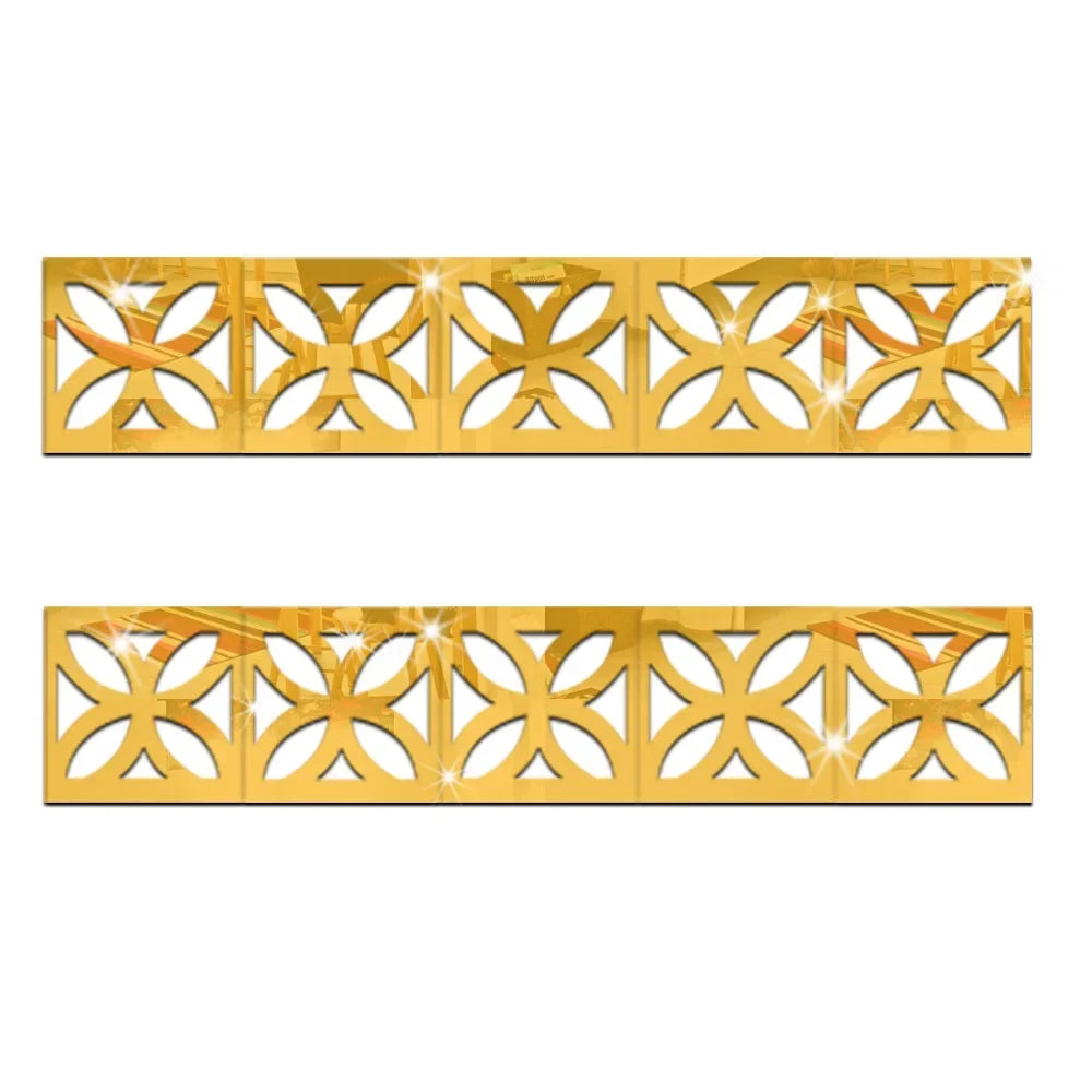 3D 5/10CM Square Self Adhesive Waist Line Mirror Sticker Wall Stickers for Living Room Ceiling Edge Strip Corner Line Wall Decor