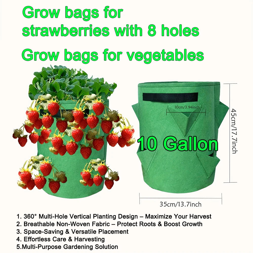 Hanging Grow Bags for Strawberries Tomatoes Hanging Planting Grow Bag Vertical Garden Strawberry Planter Pot Aeroponic Tower